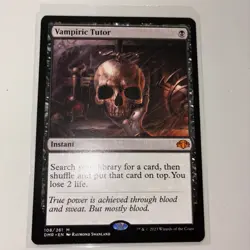 Vampiric Tutor MTG, Dominaria Remastered #108, Mythic Rare Black- Mint - Image 1