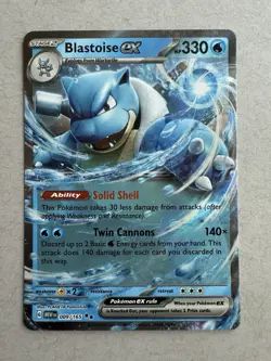 PokÃ©mon TCG Blastoise EX Scarlet & Violet Holo Double Rare Card 009/165 - Image 1