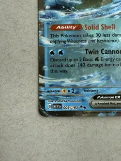 PokÃ©mon TCG Blastoise EX Scarlet & Violet Holo Double Rare Card 009/165 - Image 4