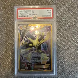 PokÃ©mon Alakazam EX Full Art Secret Rare Card PSA 7 NM 125/124 XY Fates Collide - Image 1