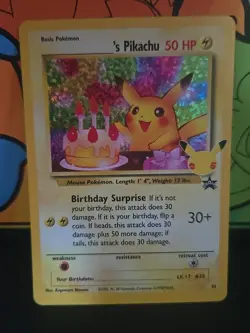 Pokemon TCG Celebrations Birthday Pikachu 24 Holo 25th ULTRARARE!!! NEAR MINT!!! - Image 1