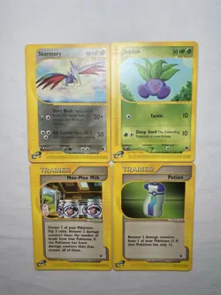 Pokemon Expedition E Reader Lot Of 4 Cards 2002 Skarmory Oddish - Image 1