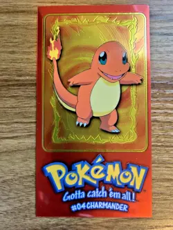Charmander Holo Pokemon Topps TV Animation Edition Jumbo Card 4 of 5 - Image 1