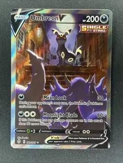 Umbreon V 189/203 Evolving Skies Ultra Rare Full Alt Art Holo Pokemon Card NM/LP - Image 4
