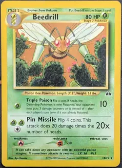 Beedrill 18/75 Neo Discovery Pokemon Card - Image 3