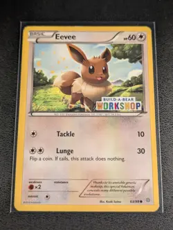 Pokemon TCG Build a Bear Workshop Eevee Promo Trading 63/98 Not Sealed LP - Image 3