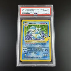 PSA 10 Blastoise 2/102 Celebrations Classic Collection Holo Graded Pokemon Card - Image 4