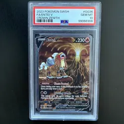 ENTEI V GG36/GG70 | PSA 10 | Crown Zentih Full Art Graded Pokemon Card - Image 1