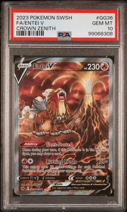 ENTEI V GG36/GG70 | PSA 10 | Crown Zentih Full Art Graded Pokemon Card - Image 5