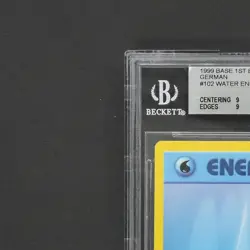 1st Edition BGS 9 Water Energy Pokemon Card TCG 102/102 Base Set /V2 - Image 3