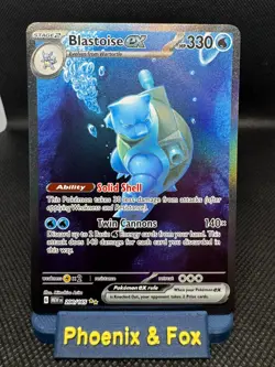 PokÃ©mon TCG Blastoise EX Special Illustration Rare Card 200/165 151 - Image 1