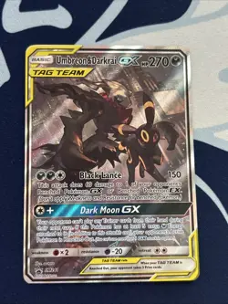 PokÃ©mon TCG Umbreon Darkrai GX SM241 TAG TEAM Black Star Promo Holo Card - Image 1