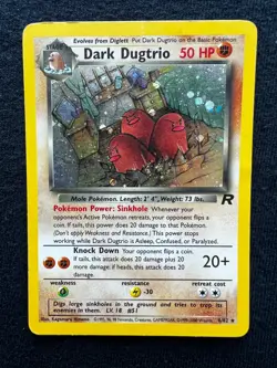 Dark Dugtrio 6/82 WOTC Team Rocket Rare Holo Foil Pokemon Card - Image 1