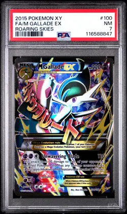 PSA 7 Full Art M Gallade EX 100/108 Roaring Skies Pokemon - Image 1