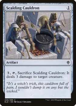 Scalding Cauldron 229 ELD Artifact Colorless MTG Craig J Spearing WOTC Sacrifice - Image 1