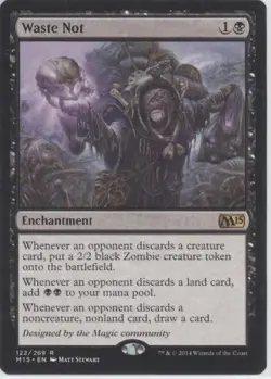 MTG Magic 2015 (M15) #122 Waste Not Lightly played tcg - Image 1