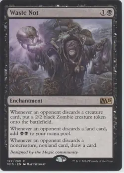 MTG Magic 2015 (M15) #122 Waste Not Lightly played tcg - Image 3