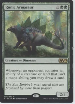 MTG Core Set 2019 #200 Runic Armasaur Moderately played tcg - Image 1