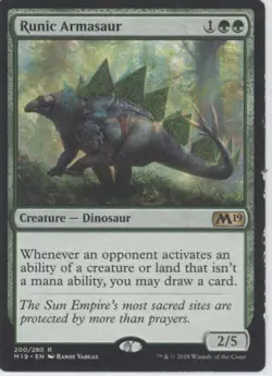 MTG Core Set 2019 #200 Runic Armasaur Moderately played tcg - Image 3
