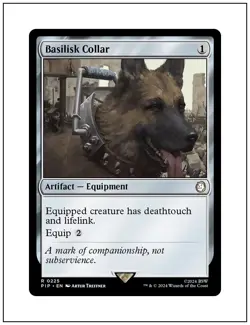1x Basilisk Collar, Fallout - PIP, Magic the Gathering MTG NM - Image 1