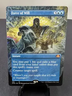 NM Borderless Force of Will, Dominaria Remastered, Magic the Gathering, 418 - Image 1