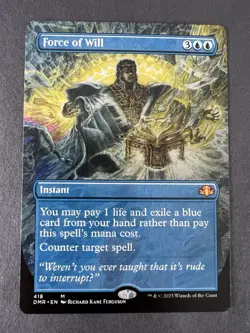 NM Borderless Force of Will, Dominaria Remastered, Magic the Gathering, 418 - Image 2
