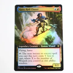 MTG Rare - Kaza, Roil Chaser FOIL 367 - Zendikar Rising - Extended Art - Wizard - Image 1