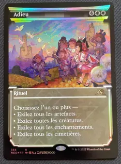 MTG Kamigawa: Neon Dynasty Foil Alter Art Farewell Adieu (NM) FRENCH!! - Image 1