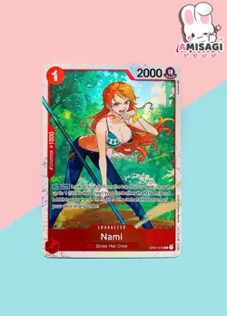 One Piece Card Game Nami OP01-016 R English Foil Card TCG Anime Manga - Image 1