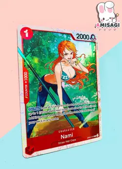 One Piece Card Game Nami OP01-016 R English Foil Card TCG Anime Manga - Image 2