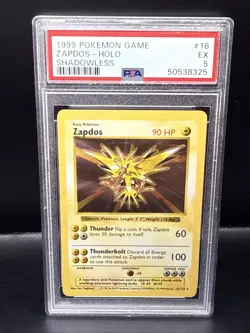 Pokémon Base Set Shadowless Zapdos 16/102 PSA 5 - Image 7