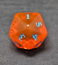 1x Oversized Orange Spindown D20 Die - MTG Murders at Karlov Dice Life Counter - Image 2