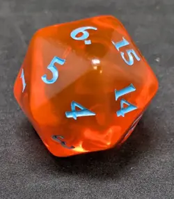 1x Oversized Orange Spindown D20 Die - MTG Murders at Karlov Dice Life Counter - Image 3