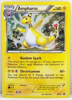 2012 Pokémon Card TCG Ampharos BW67 Holo Black Star PROMO Black & White USED - Image 6
