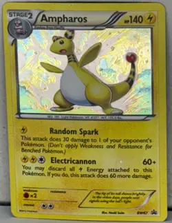 2012 Pokémon Card TCG Ampharos BW67 Holo Black Star PROMO Black & White USED - Image 7