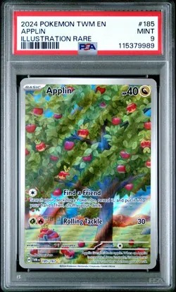 2024 POKEMON TWM EN-TWILIGHT MASQUERADE ILLUSTRATION RARE #185 APPLIN PSA 9 - Image 3