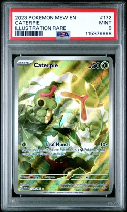 2023 POKEMON MEW EN-151 172 CATERPIE ILLUSTRATION RARE PSA 9 - Image 3