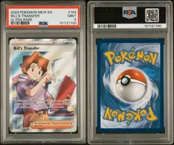 BILL'S TRANSFER ULTRA RARE 194 POKEMON MEW EN 151 2023 PSA 9 MINT - Image 3