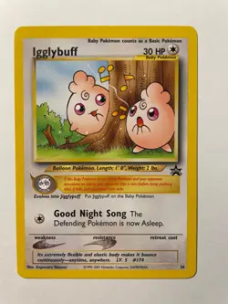 Pokemon Igglybuff BLACK STAR 36 - WOTC PROMO - POKEMON LEAGUE 2001  NM - Image 3