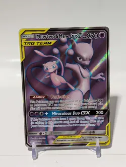 Mewtwo & Mew GX TAG TEAM 222/236 Unified Minds Ultra Rare Pokémon Card NM - Image 3