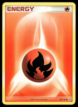 Fire Energy 124/130 Pokemon Card Diamond & Pearl Lightly Played J44 - Image 3