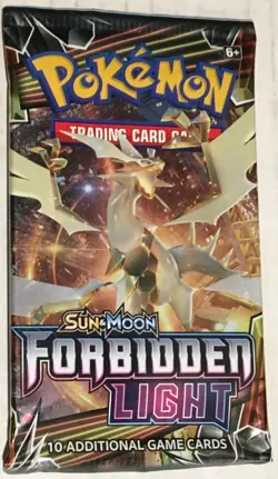 2018 Pokemon Factory Sealed Sun & Moon Forbidden Light Necrozma Booster Pack - Image 1