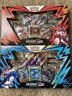 Pokemon Single Strike & Rapid Strike Urshifu VMax Premium Collection Boxes-Pair - Image 1