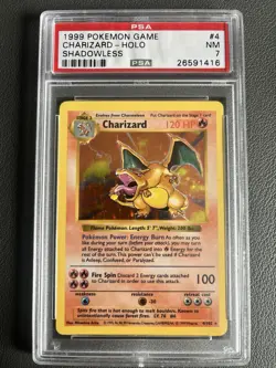 Pokémon TCG 1999 Charizard Holo 4/102 Shadowless Near Mint PSA 7 - Very rare - Image 3