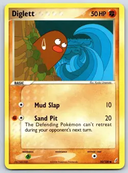 Diglett - EX Crystal Guardians 50/100 Vintage Kyoko Umemoto Pokemon Card LP - Image 1