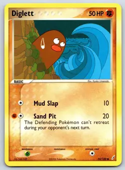 Diglett - EX Crystal Guardians 50/100 Vintage Kyoko Umemoto Pokemon Card LP - Image 3