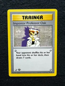 Imposter Professor Oak - TRAINER BASE SET Card #73/102 Vintage 1999 Pokemon - Image 1