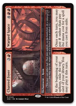 Charred Foyer // Warped Space #129 (NM) Duskmourn DSK Magic MTG - Image 1