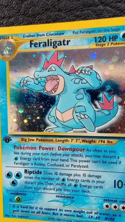 Feraligatr 1st Edition (5/111) Neo Genesis Holo Rare LP Swirl Pokemon TCG Card - Image 2