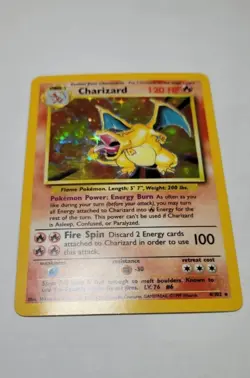 1999 Pokemon Base Set Unlimited Trading Card Charizard Holo 4/102 NM! - Image 4